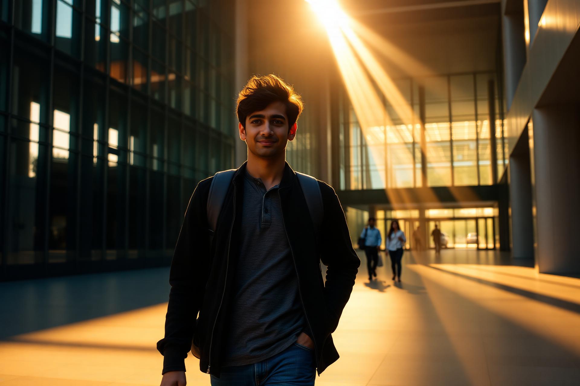 A student in an international university environment