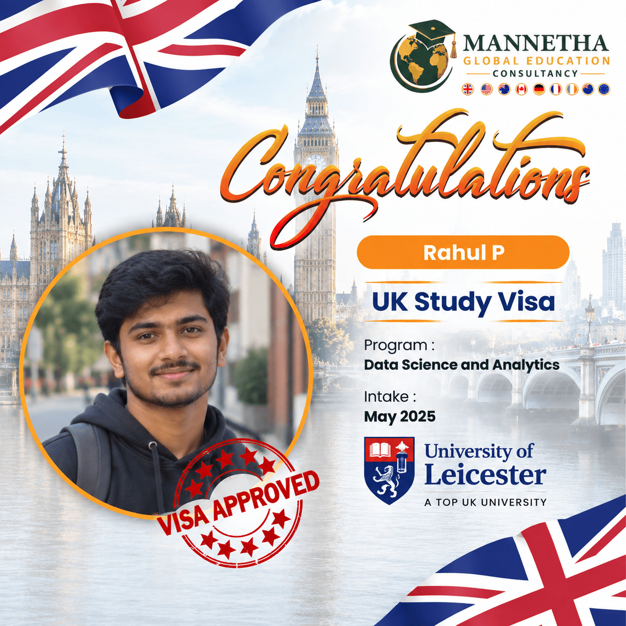 Rahul P UK study visa approval